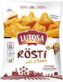Lutosa Rosti with Cheese Packaging